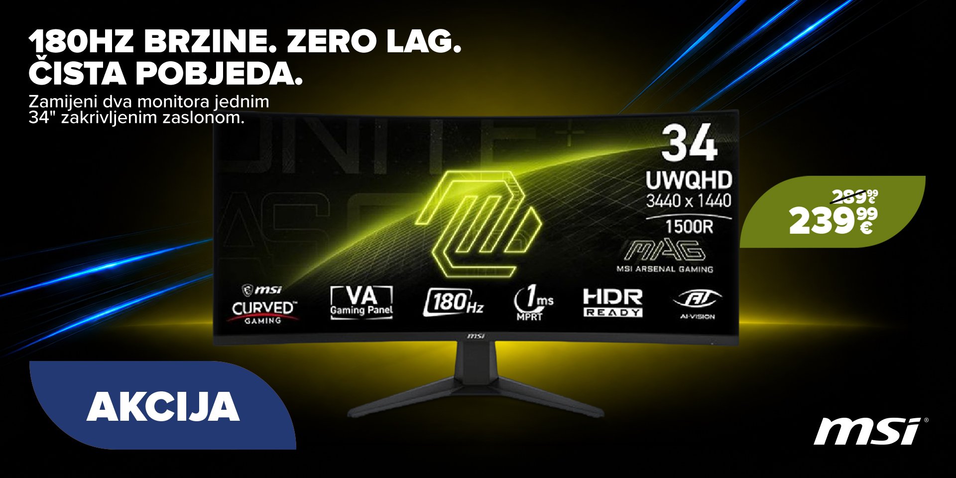 Gaming monitor 34" MSI na akcij 